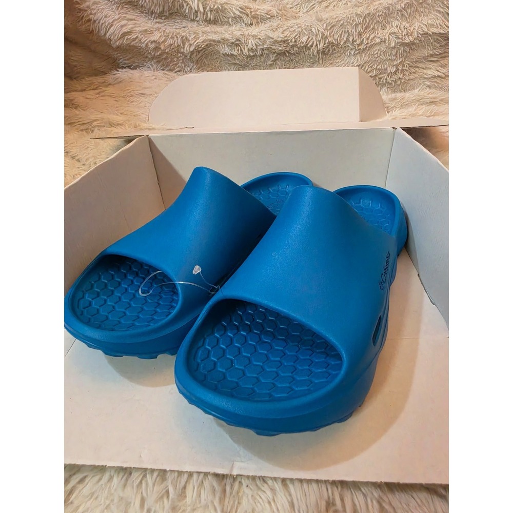 NWOT Columbia Thrive Revive Recovery Slide Sandals - Blue Echo - Men 10 Women 12